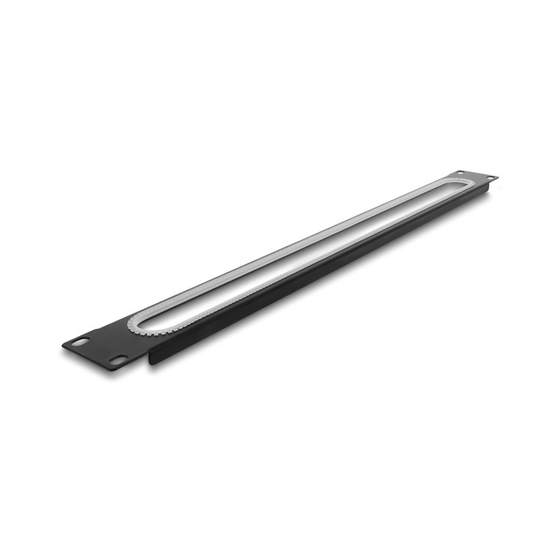 Delock 19″ 1 HE Kabeldurchführung mit Kantenschutz schwarz