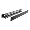 Delock 19″ 1 HE Kabelmanagement Rangierpanel mit Öffnung und Kantenschutz schwarz
