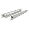 Delock 19″ 1 HE Kabelmanagement Rangierpanel mit Öffnung und Kantenschutz grau