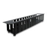 Delock 19″ 2 HE Kabelmanagement Rangierpanel mit Öffnung und Kantenschutz schwarz