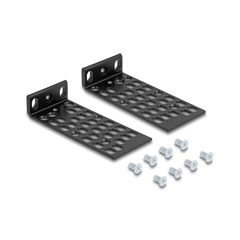 Delock Universelles Rack Montage Set 2 Stück schwarz