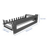 Delock 19″ Schutzschalterleiste mit Abdeckung, Kabelzugentlastungsschiene und tiefenverstellbarer Hutschiene 3 HE Metall schwarz