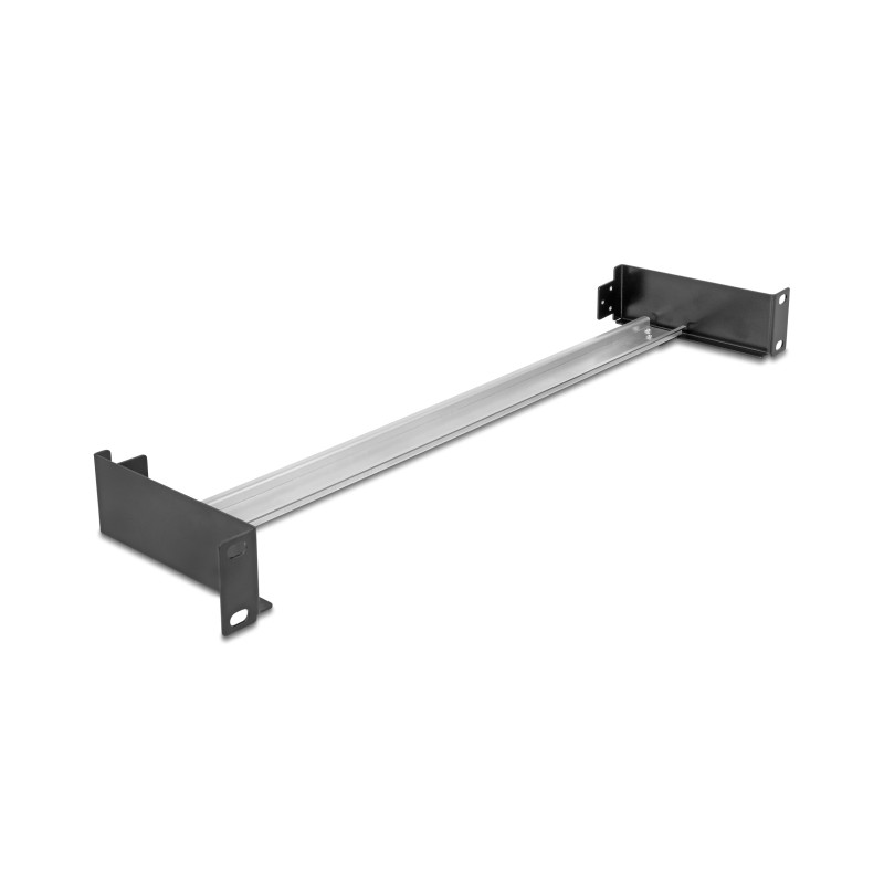 Delock 19″ Hutschienenpanel zum Einbau horizontal oder vertikal 1HE Metall schwarz