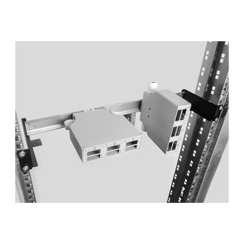 Delock 19″ Hutschienenpanel zum Einbau horizontal oder vertikal 1HE Metall schwarz