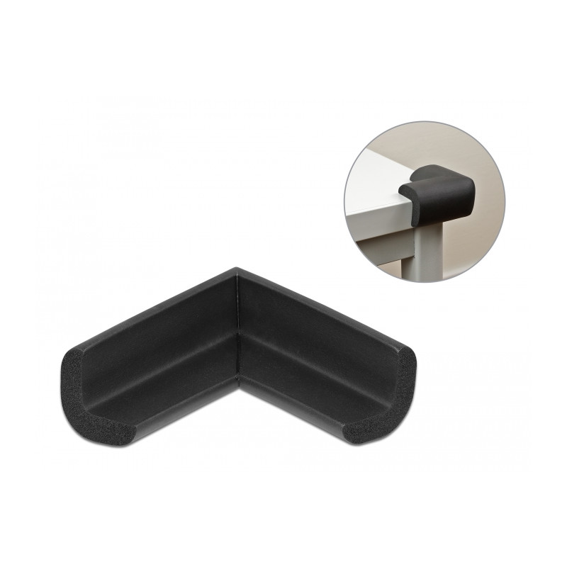 Delock Schaumstoff Kantenschutz selbstklebend 56 x 56 x 22 mm schwarz