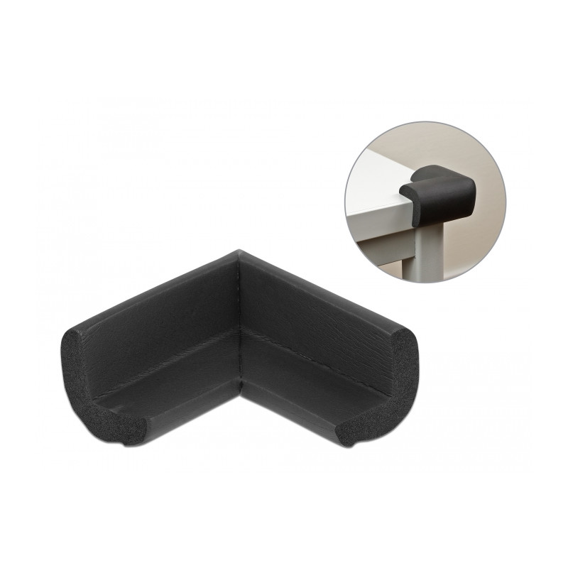 Delock Schaumstoff Kantenschutz selbstklebend 70 x 67 x 35 mm schwarz