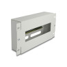 Delock 10″ Schutzschalterleiste mit Abdeckung und Hutschiene 3 HE Metall grau
