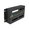 Delock 10″ Schutzschalterleiste mit Abdeckung und Hutschiene 3 HE Metall schwarz