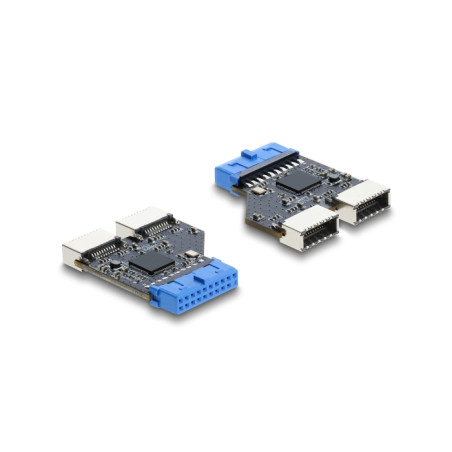 Delock USB 5 Gbps Hub 20 Pin Pfostenbuchse zu 2 x USB 5 Gbps Typ-E Key A Buchse