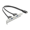 Delock USB Typ-E Key A Stecker zu 2 x USB 5 Gbps Typ-A Buchse mit Slotblech Anschlusskabel 35,5 cm