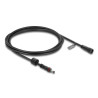 Delock DC Verlängerungskabel 5,5 x 2,1 mm Stecker zu Buchse mit Schraubverschluss M12 x 1,75 mm Gewinde wasserfest 18 AWG, 2 m s
