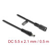 Delock DC Verlängerungskabel 5,5 x 2,1 mm Stecker zu Buchse mit Bajonettverschluss 18 AWG, 0,5 m schwarz