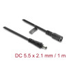 Delock DC Verlängerungskabel 5,5 x 2,1 mm Stecker zu Buchse mit Bajonettverschluss 18 AWG, 1 m schwarz