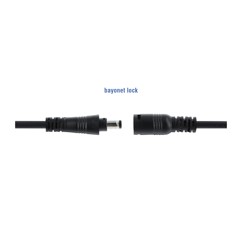 Delock DC Verlängerungskabel 5,5 x 2,5 mm Stecker zu Buchse mit Bajonettverschluss 18 AWG, 0,5 m schwarz
