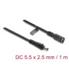 Delock DC Verlängerungskabel 5,5 x 2,5 mm Stecker zu Buchse mit Bajonettverschluss 18 AWG, 1 m schwarz