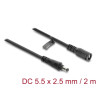Delock DC Verlängerungskabel 5,5 x 2,5 mm Stecker zu Buchse mit Bajonettverschluss 18 AWG, 2 m schwarz