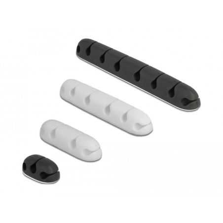 Delock Kabelhalter selbstklebend Kombi Set 4 Stück schwarz / weiß