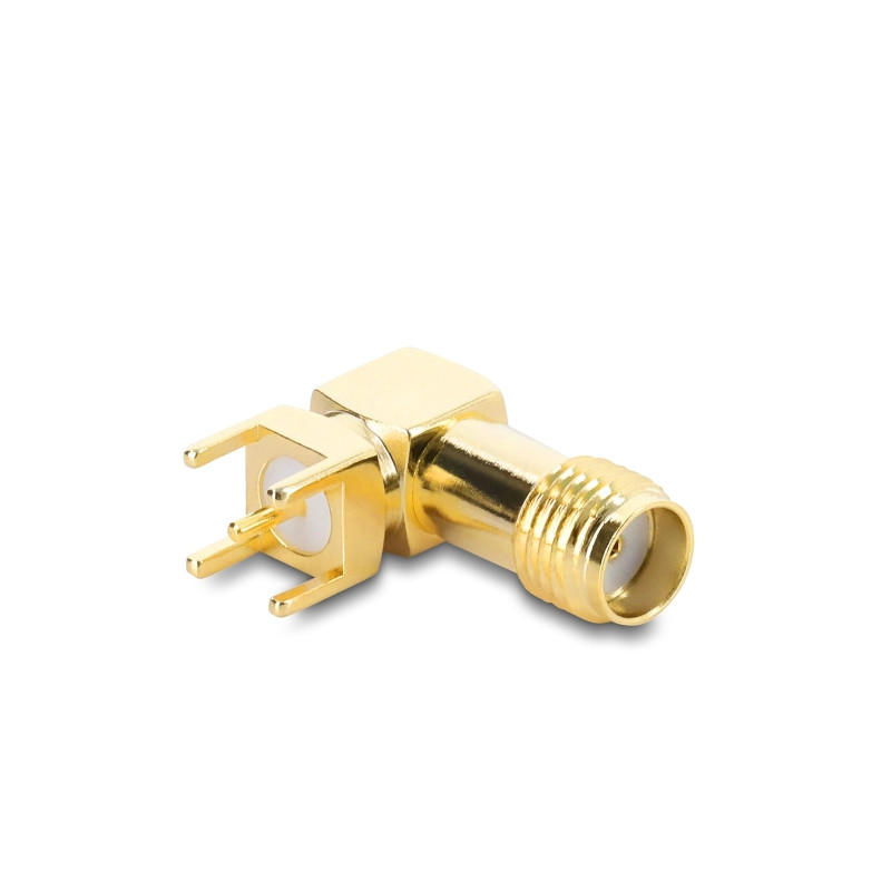 Delock SMA Buchse 90° auf Leiterplatte Gewindelänge 5 mm