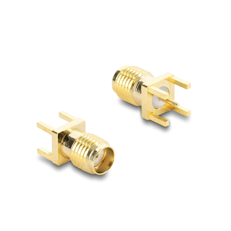 Delock SMA Buchse gerade auf Leiterplatte Gewindelänge 5 mm