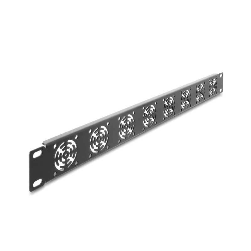 Delock 19″ 1 HE Rackblende für 8 Lüfter 40 x 40 mm dunkelgrau