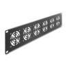 Delock 19″ 2 HE Rackblende für 6 Lüfter 60 x 60 mm dunkelgrau
