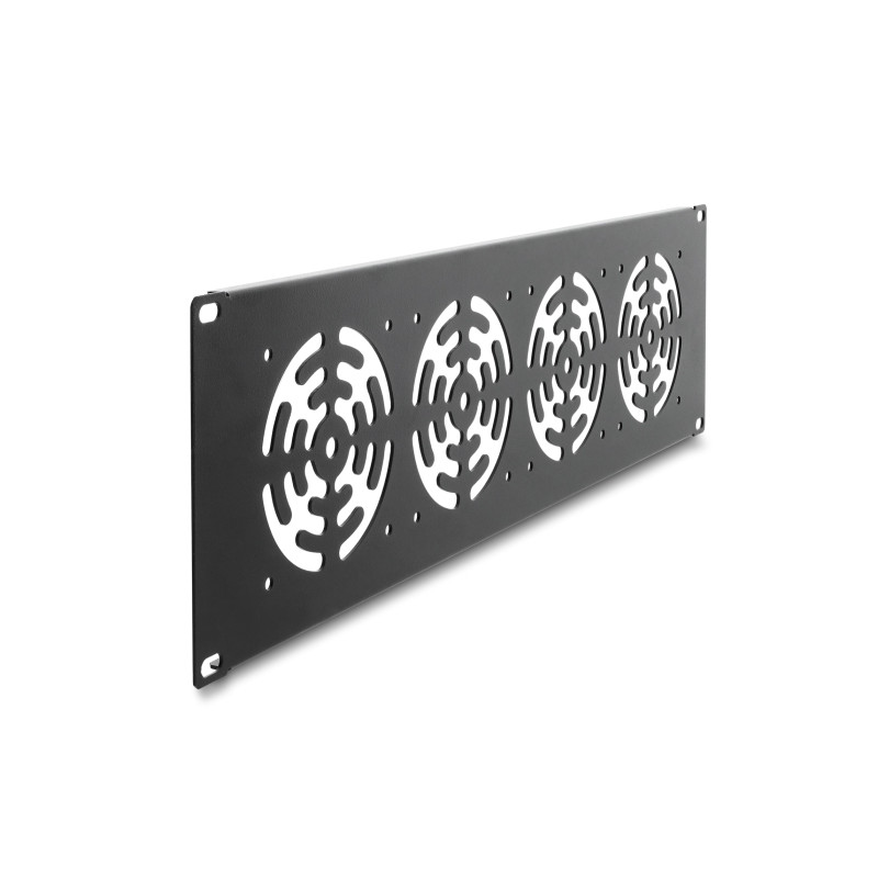 Delock 19″ 3 HE Rackblende für 4 Lüfter 92 x 92 mm dunkelgrau