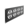 Delock 19″ 3 HE Rackblende für 4 Lüfter 92 x 92 mm dunkelgrau