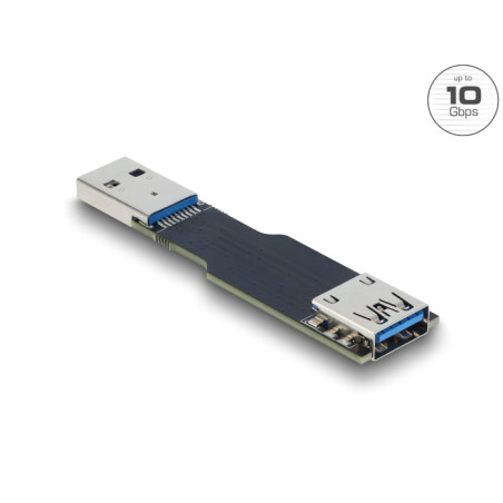 Delock USB 10 Gbps Adapter USB Typ-A Buchse zu Stecker gerade flach