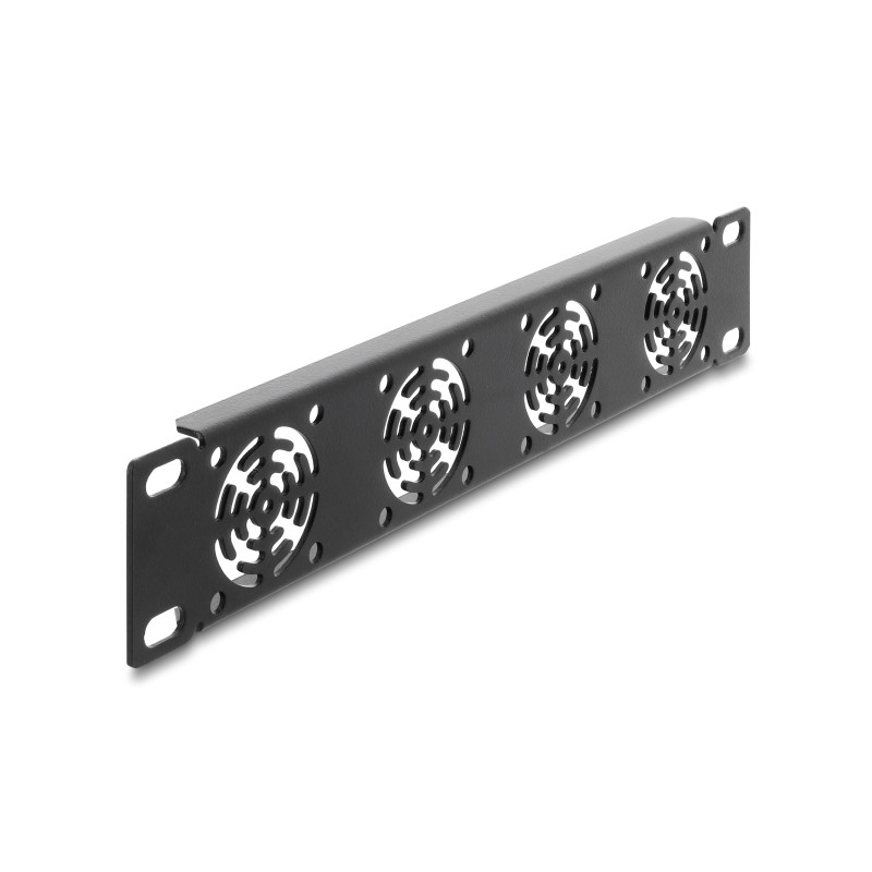 Delock 10″ 1 HE Rackblende für 4 Lüfter 40 x 40 mm dunkelgrau