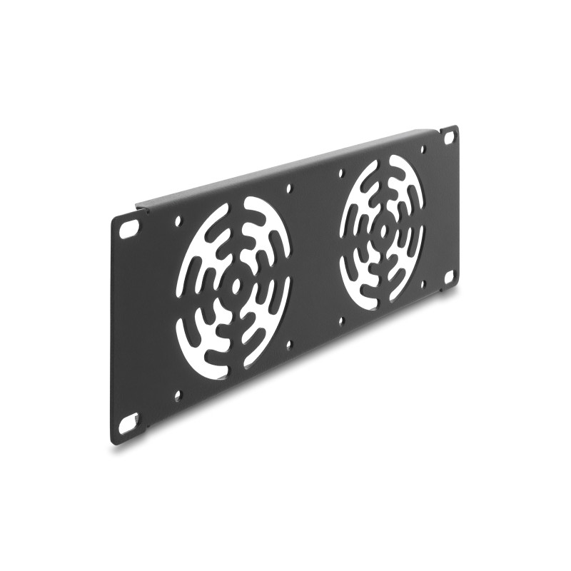 Delock 10″ 2 HE Rackblende für 2 Lüfter 80 x 80 mm dunkelgrau