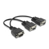 Delock Adapter Y-Kabel D-Sub9 1 x Stecker mit Muttern zu 2 x Buchse mit Schrauben 25 cm