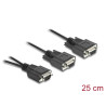 Delock Adapter Y-Kabel D-Sub9 1 x Stecker mit Muttern zu 2 x Buchse mit Schrauben 25 cm