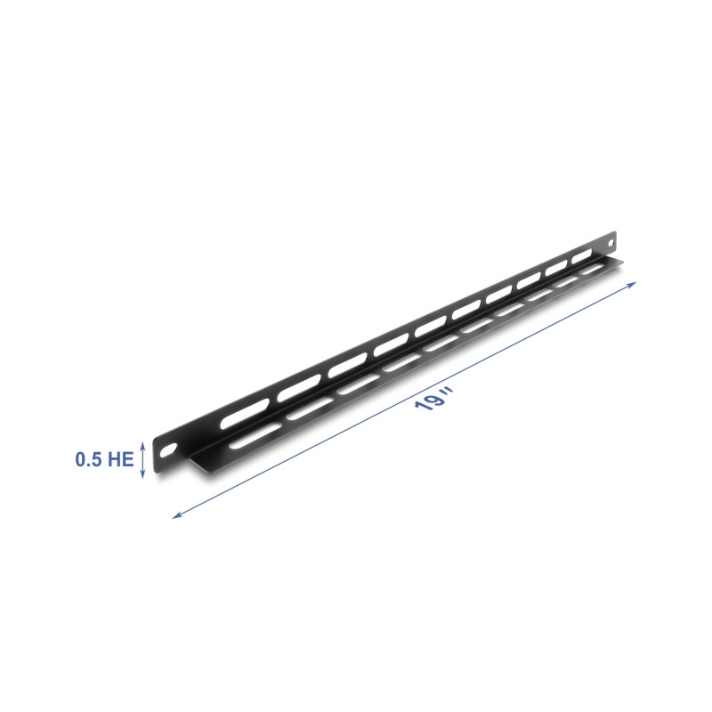 Delock 19″ 0,5 HE Panel L-Form 22 mm mit Kabelbinderbefestigung schwarz