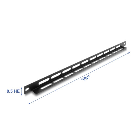 Delock 19″ 0,5 HE Panel L-Form 22 mm mit Kabelbinderbefestigung schwarz