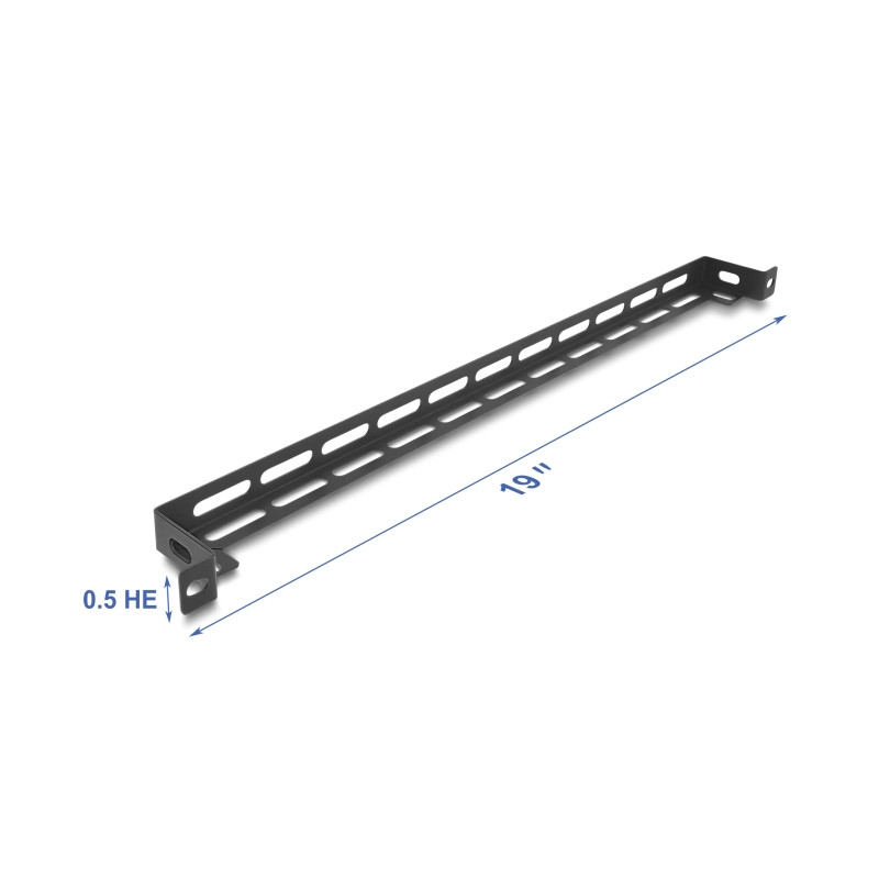 Delock 19″ 0,5 HE Panel L-Form 50 mm mit Kabelbinderbefestigung schwarz