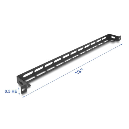Delock 19″ 0,5 HE Panel L-Form 50 mm mit Kabelbinderbefestigung schwarz