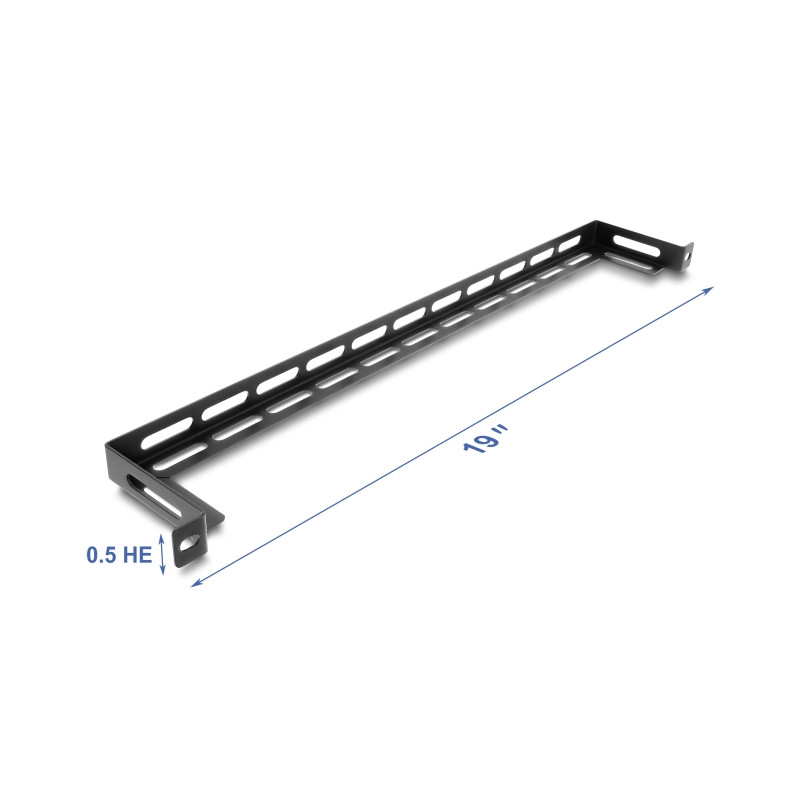 Delock 19″ 0,5 HE Panel L-Form 80 mm mit Kabelbinderbefestigung schwarz