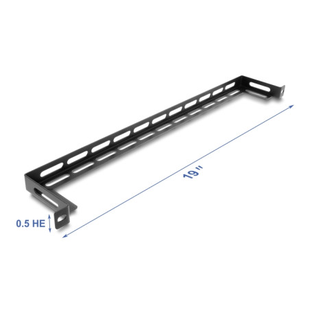 Delock 19″ 0,5 HE Panel L-Form 80 mm mit Kabelbinderbefestigung schwarz