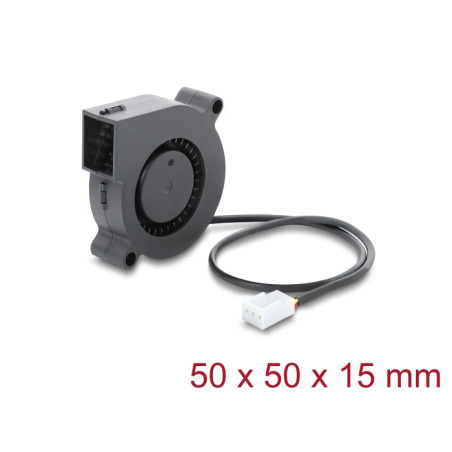 Delock Radiallüfter / Lüftergebläse 12 V DC 50 x 50 x 15 mm mit 3-Pin Lüfteranschluss, schwarz