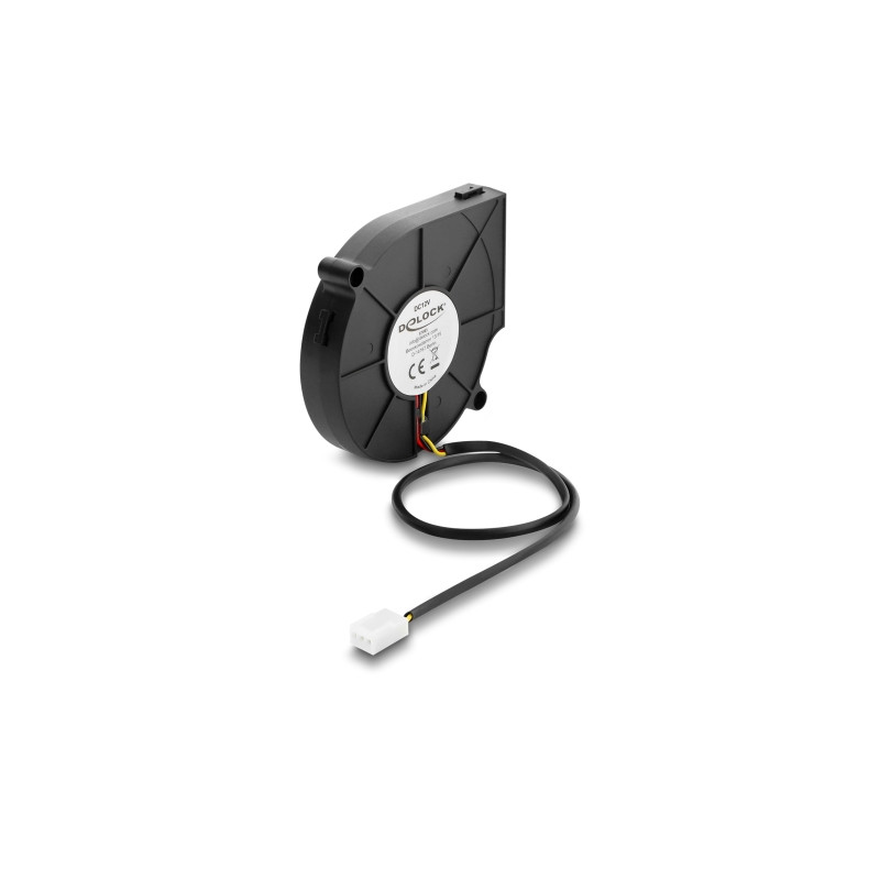 Delock Radiallüfter / Lüftergebläse 12 V DC 75 x 75 x 15 mm mit 3-Pin Lüfteranschluss, schwarz