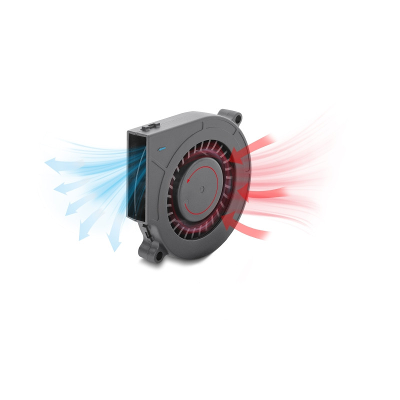 Delock Radiallüfter / Lüftergebläse 12 V DC 75 x 75 x 15 mm mit 3-Pin Lüfteranschluss, schwarz