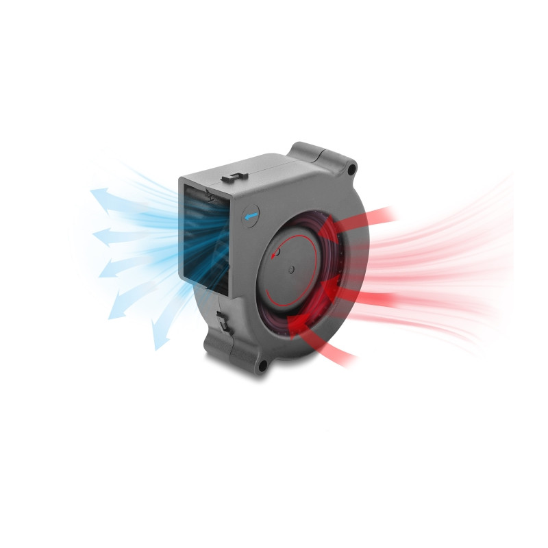 Delock Radiallüfter / Lüftergebläse 12 V DC 75 x 75 x 30 mm mit 3-Pin Lüfteranschluss, schwarz