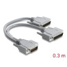 Delock Adapter Y-Kabel Seriell RS-232 LFH D-Sub HD 60 Pin Stecker zu 2 x D-Sub 25 Stecker 0,3 m grau