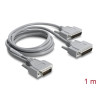 Delock Adapter Y-Kabel Seriell RS-232 LFH D-Sub HD 60 Pin Stecker zu 2 x D-Sub 25 Stecker 1 m grau