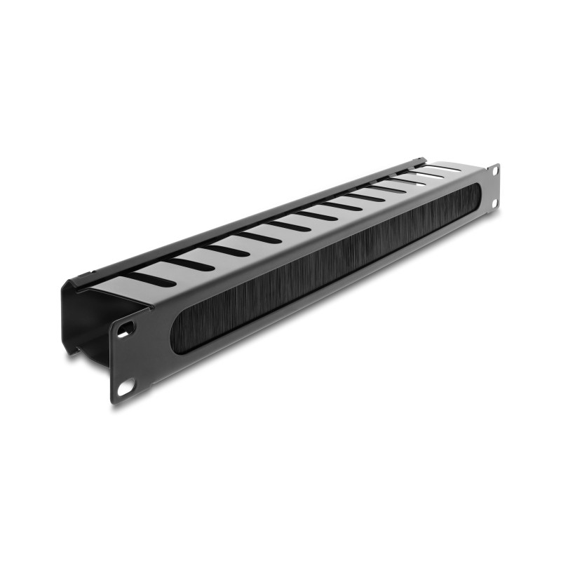 Delock 19″ Kabelmanagement Rangierpanel mit Bürste 1 HE schwarz