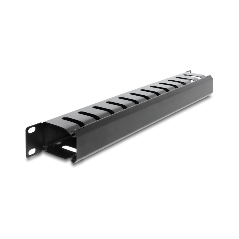 Delock 19″ Kabelmanagement Rangierpanel mit Bürste 1 HE schwarz