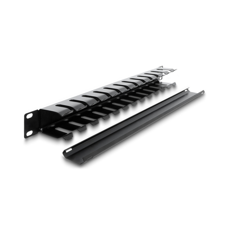 Delock 19″ Kabelmanagement Rangierpanel mit Bürste 1 HE schwarz