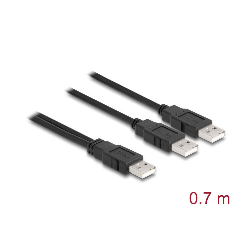Delock USB 2.0 Kabel Typ-A zu 2 x Typ-A 70 cm