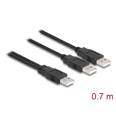 Delock USB 2.0 Kabel Typ-A zu 2 x Typ-A 70 cm