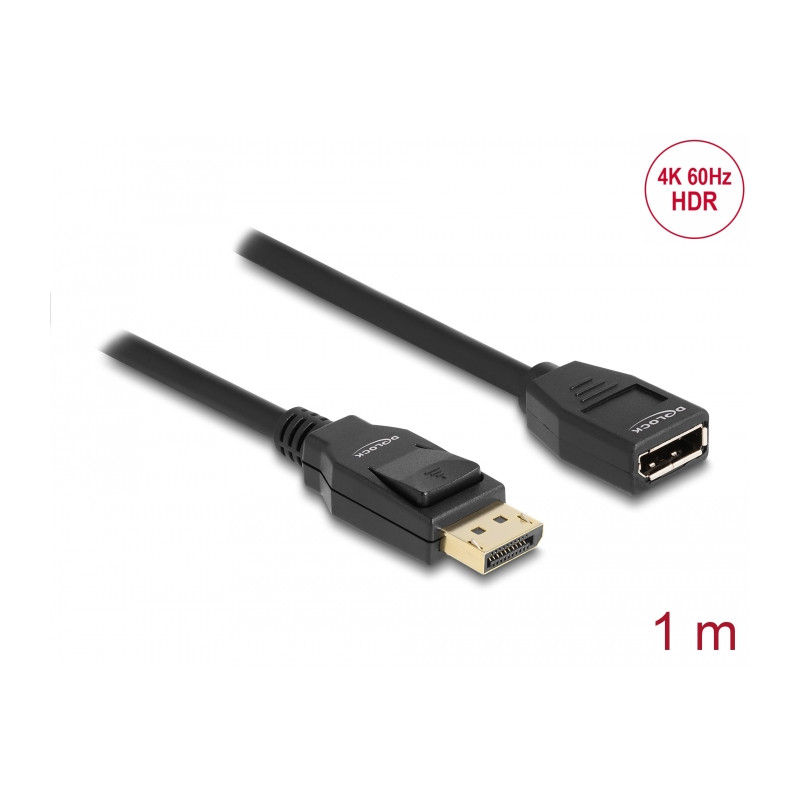 Delock DisplayPort 1.2 Verlängerungskabel 4K 60 Hz 1 m